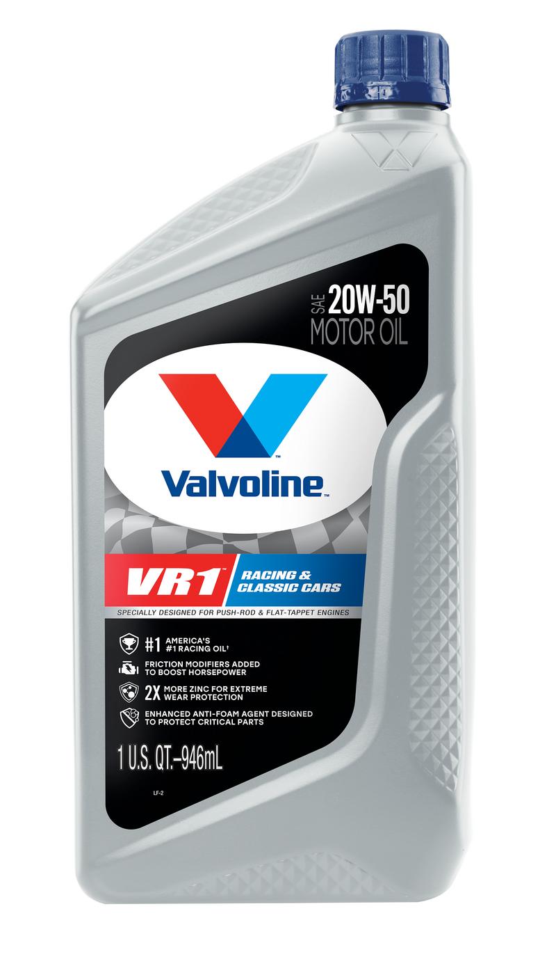 VALVOLINE 822347 VR1 RACNG 20W50 6/1 QT CS, SAE 20W-50; 1 Quart Bottle; Case Of 6