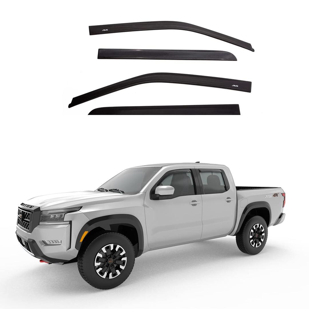 AVS 194977 In-Channel Ventvisor / Rain Guards | Fits 2016 - 2024 Nissan Titan XD, 2017 - 2024 Nissan Titan Crew Cab- Smoke, 4 pcs. - The Twister Group Tools product