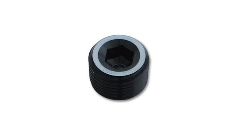 VIBRANT 10491 Fitting, Pipe Plug, Internal Allen Head, Male 1/4 in. NPT, Aluminum, Black Anodized, each