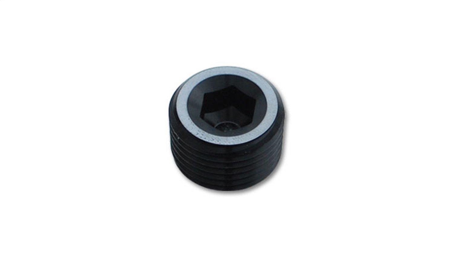 VIBRANT 10492 Fitting, Pipe Plug, Internal Allen Head, Male 3/8 in. NPT, Aluminum, Black Anodized, each - High quality product image showing VIBRANT 10492 Fitting, Pipe Plug, Internal Allen Head, Male 3/8 in. NPT, Aluminum, Black Anodized, each details and features
