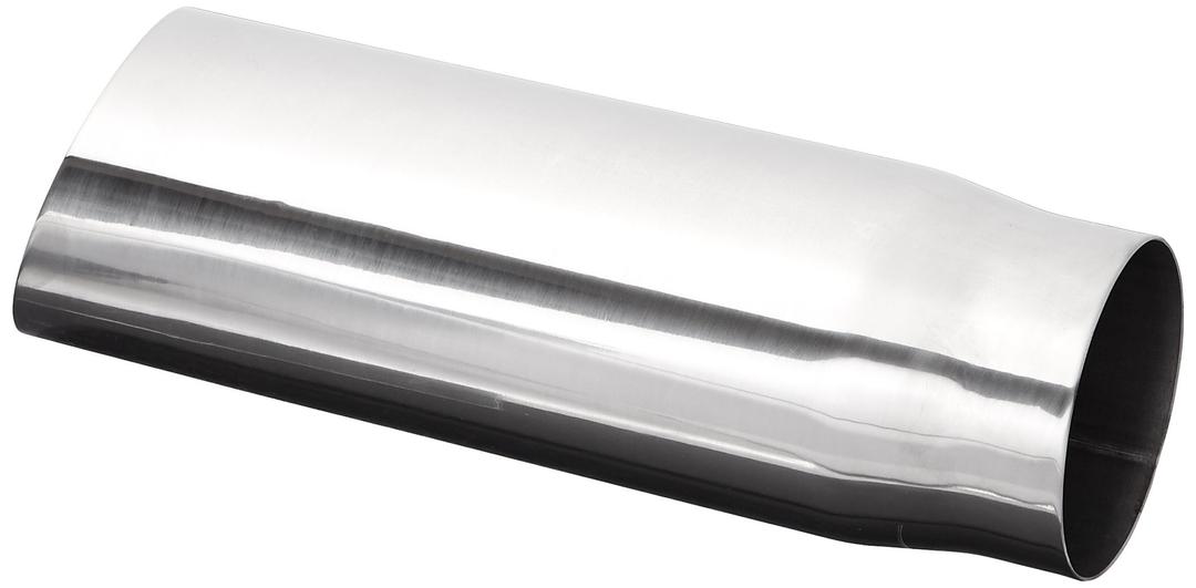 VIBRANT 1561 Exhaust Tip, Weld-On, 2-1/2 in Inlet, 3 in Round Outlet, 11 in Long, Single Wall, Cut Edge, Angled Cut, Stainless, Polished, Each - The Twister Group Tools product