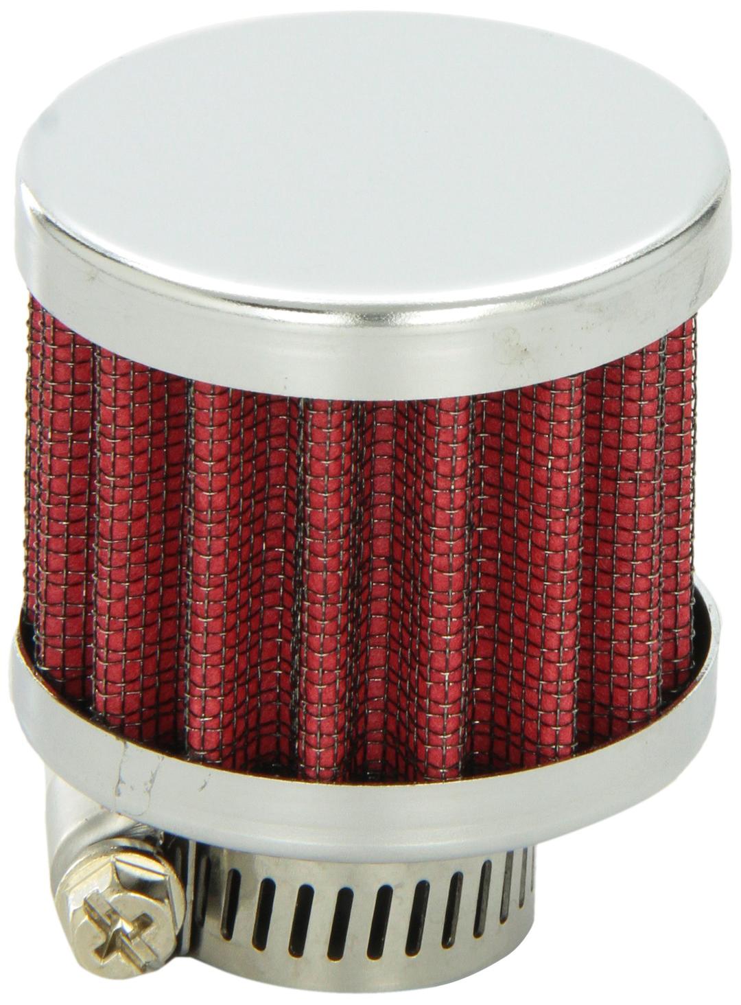 VIBRANT 2165 Crankcase Breather Filter; Clamp On With 3/8 Inch Inside Diameter Inlet; 2-1/8 Inch Outside Diameter x 2-5/8 Inch Height; With Chrome Base/Top; Without Deflector Shield - The Twister Group Tools product