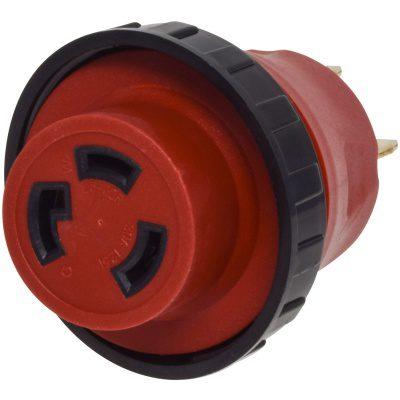 VALTERRA 05030DAVP A10-5030DAVP Mighty Cord Detachable Adapter Plug - 50AM to 30AF, Red (Carded) - The Twister Group Tools product
