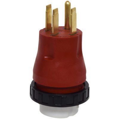 VALTERRA 05050DAVP A10-5050DAVP Mighty Cord Detachable Adapter Plug - 50AM to 50AF, Red (Carded) - High quality product image showing VALTERRA 05050DAVP A10-5050DAVP Mighty Cord Detachable Adapter Plug - 50AM to 50AF, Red (Carded) details and features