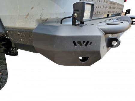 WARRIOR 7555 MOD Series Full Width Black Powder Coat Rear HD Bumper With Step - High quality product image showing WARRIOR 7555 MOD Series Full Width Black Powder Coat Rear HD Bumper With Step details and features