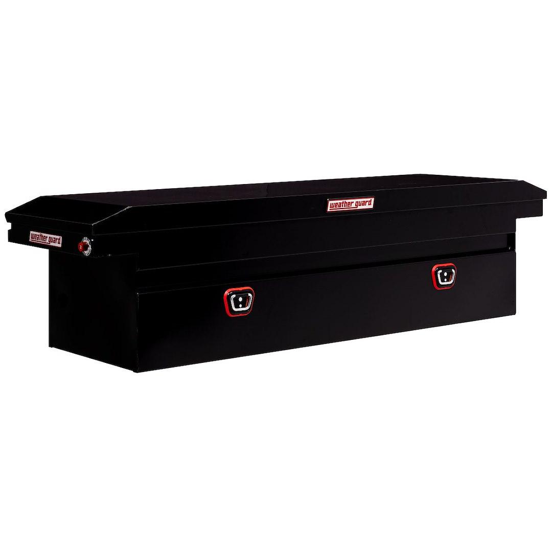 WEATHER GUARD 120-5-04 SADDLE BOX, Crossover; Low Profile; Single Lid; Powder Coated; Gloss Black; Steel; 20 Inch Length x 72 Inch Width x 18 Inch Height; 11 Cubic Feet Capacity - The Twister Group Tools product