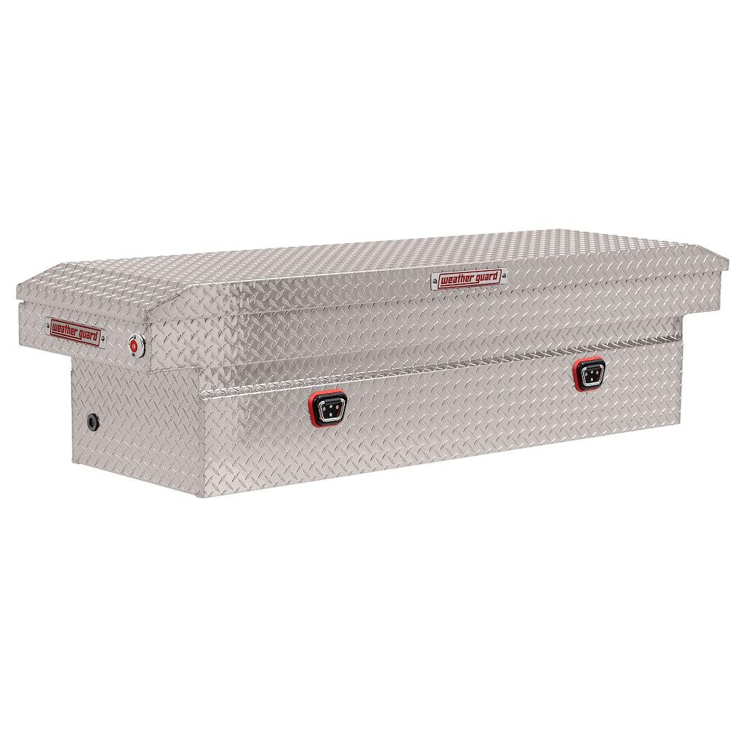 WEATHER GUARD 127-0-04 Tool Box; Crossover; Single Lid; Powder Coated; Clear; Aluminum; 20 Inch Length x 72 Inch Width x 18 Inch Height; 11 Cubic Feet Capacity; Standard Profile - High quality product image showing WEATHER GUARD 127-0-04 Tool Box; Crossover; Single Lid; Powder Coated; Clear; Aluminum; 20 Inch Length x 72 Inch Width x 18 Inch Height; 11 Cubic Feet Capacity; Standard Profile details and features