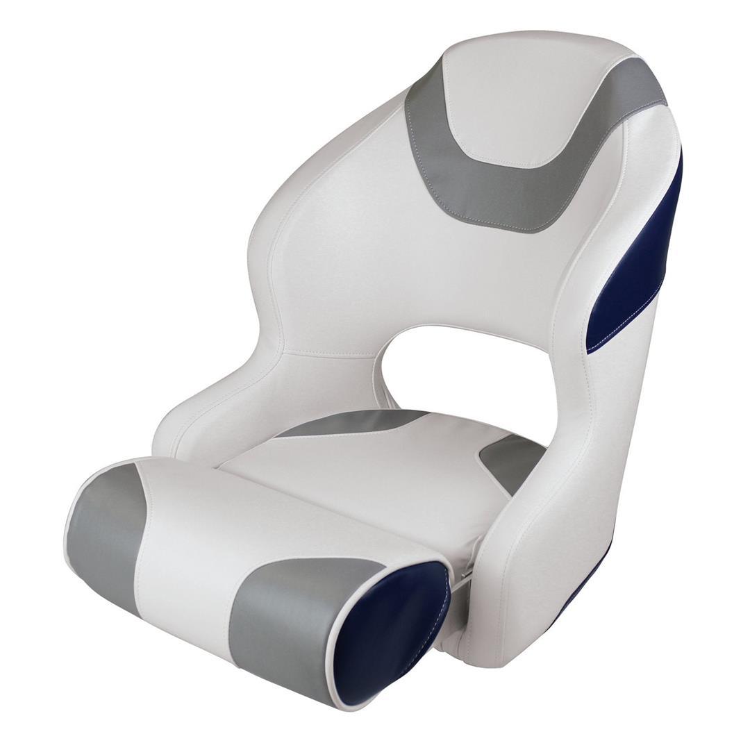 WISE 33151773 3315-1773 Baja Series Bucket Seat with Bolster, Brite White/Grey/Midnight Blue - High quality product image showing WISE 33151773 3315-1773 Baja Series Bucket Seat with Bolster, Brite White/Grey/Midnight Blue details and features