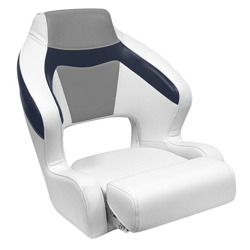 WISE 3338-1773 BAJA XL Bucket Seat with Flip Up Bolster, Brite White/Marble Grey/Midnight Navy