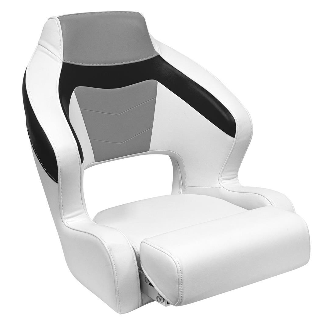 WISE 33381782 3338-1782 BAJA XL Bucket Seat with Flip Up Bolster, Brite White/Marble Grey/Black - High quality product image showing WISE 33381782 3338-1782 BAJA XL Bucket Seat with Flip Up Bolster, Brite White/Marble Grey/Black details and features