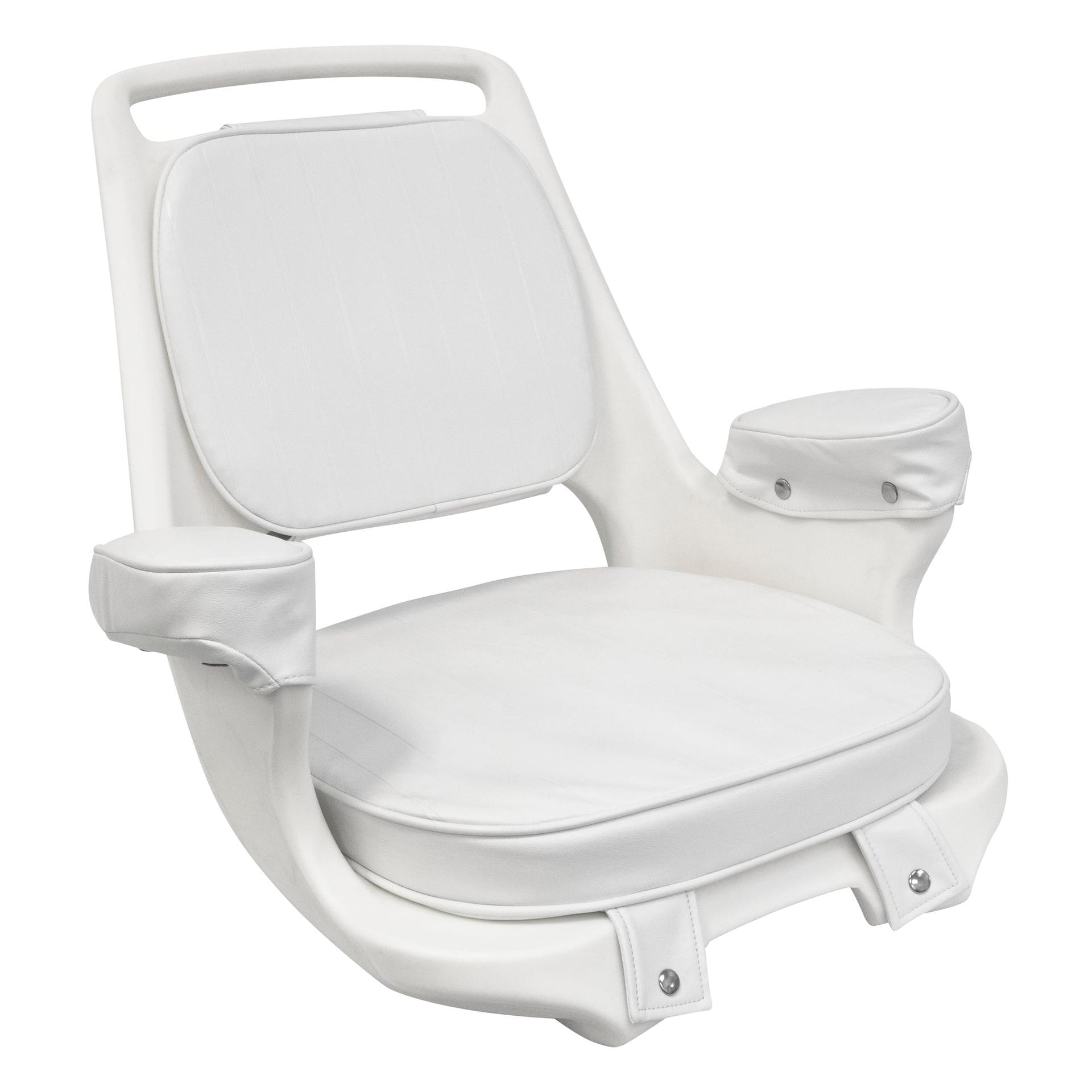 WISE 8WD1007-3-710 Captains Chair with Cushions and Mounting Plate, White - High quality product image showing WISE 8WD1007-3-710 Captains Chair with Cushions and Mounting Plate, White details and features