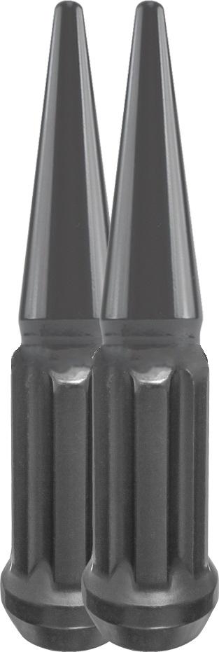 WC WHEEL W5614LSPKSB Wheel Installation Kit; 6 Lug Kit; 14 Millimeter X 1.5 Thread Size; 60 Degree Conical; Acorn XXL Long Duplex; 4.40 Inch Overall Length; 3/4 Inch Wrench Size; With 24 Black Steel Spike Lug Nuts