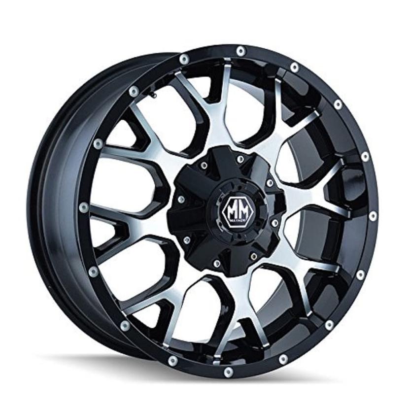 MAYHEM 8015-2937B18 Warrior 8015 Black Wheel with Machined Face (20x9 INCH/12x139.7mm)