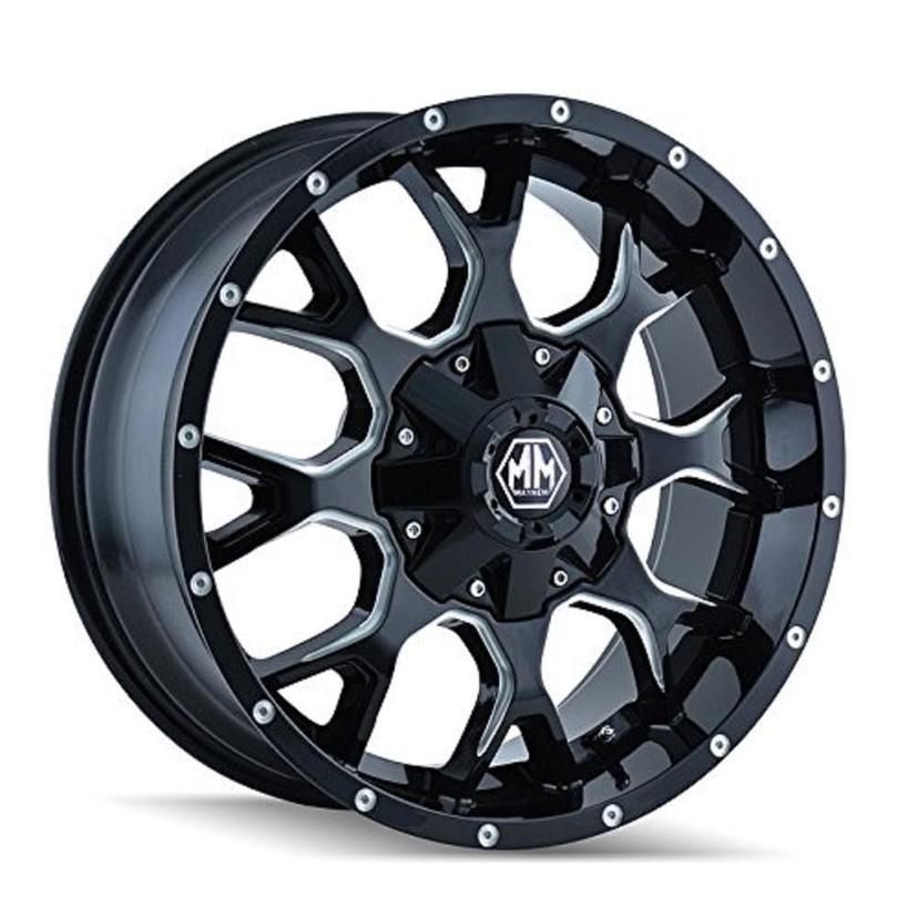 MAYHEM 8015-8937M Warrior 8015 Black Wheel with Milled Spokes (18x9 INCH/12x139.7mm)