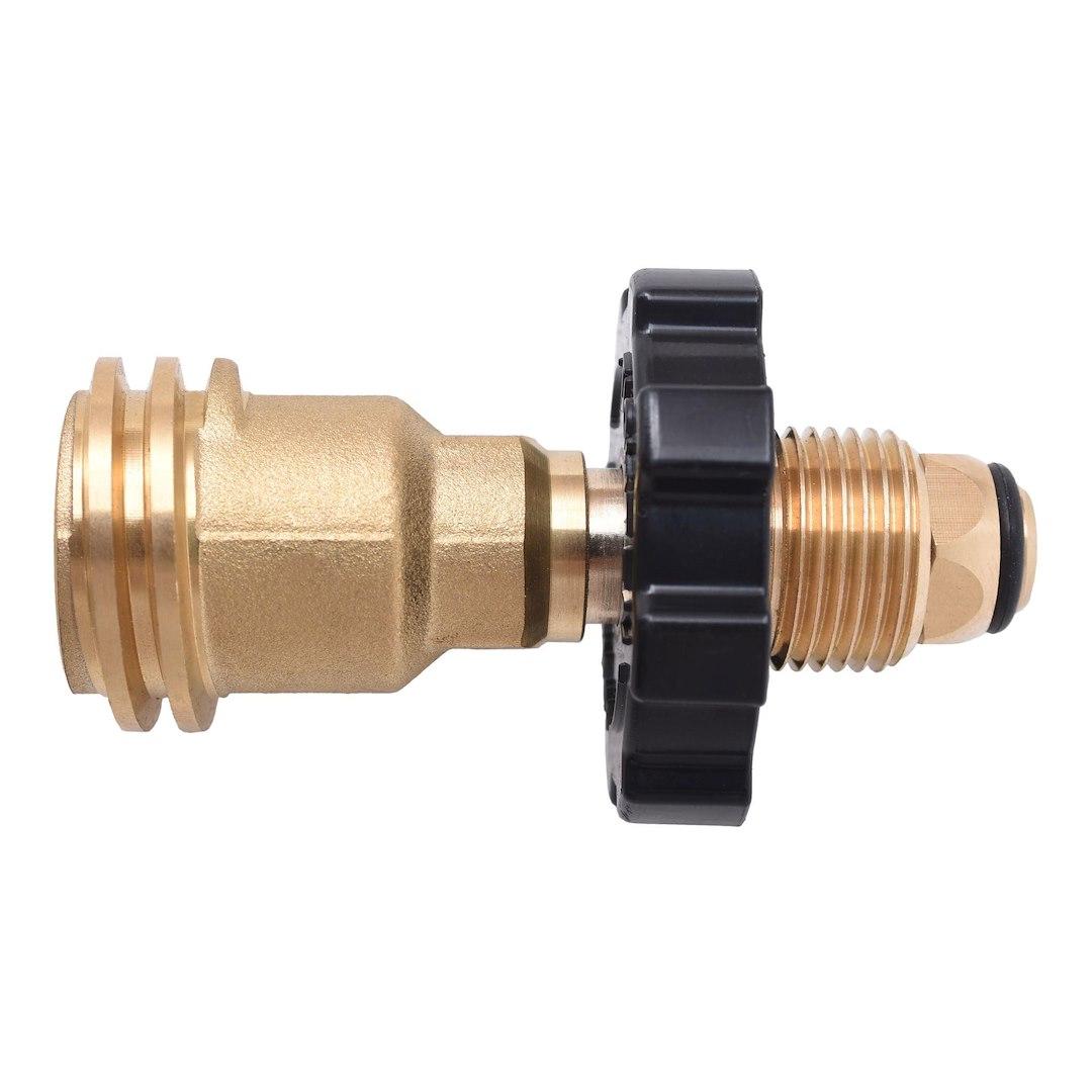 FLAME KING POL01JT002 POL TO QCC ADAPTER, POL (Prest-O-Lite) To QCC1/ Type 1 Adapter; Brass - High quality product image showing FLAME KING POL01JT002 POL TO QCC ADAPTER, POL (Prest-O-Lite) To QCC1/ Type 1 Adapter; Brass details and features