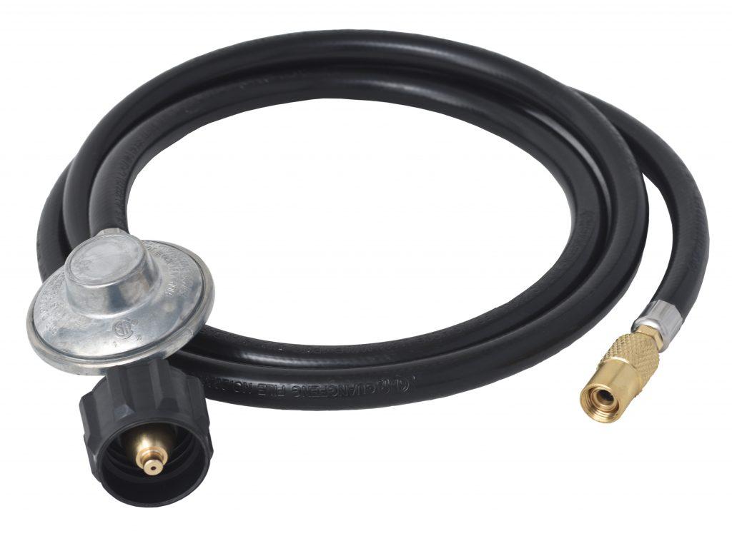 FLAME KING RDREGHS6FT FK-GRD-REGHS6FT 6 Ft Propane Gas Regulator Hose Adapter Connect to 20Lb Tank for 17 INCH/22 INCH Blackstone Tabletop Grill Griddle, Black - High quality product image showing FLAME KING RDREGHS6FT FK-GRD-REGHS6FT 6 Ft Propane Gas Regulator Hose Adapter Connect to 20Lb Tank for 17 INCH/22 INCH Blackstone Tabletop Grill Griddle, Black details and features