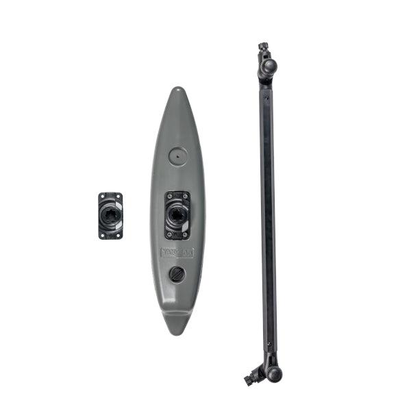 YAKGEAR 01-0096 STANDNCAST OUTRIGGERS (GEN II), 30 Inch Length; Stainless Steel; Set Of 2; Pre-Installed Threading (1/4 x 20 Brass Insert) To Mount StarPort HD Directly To Float; Provide Added Stability To Kayak/ Canoe Or Any Vessel - The Twister Group Tools product