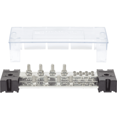 BLUE SEA 1990 PowerBar1000, 8 x 3/8 INCH Stud, w/Cover - High quality product image showing BLUE SEA 1990 PowerBar1000, 8 x 3/8 INCH Stud, w/Cover details and features