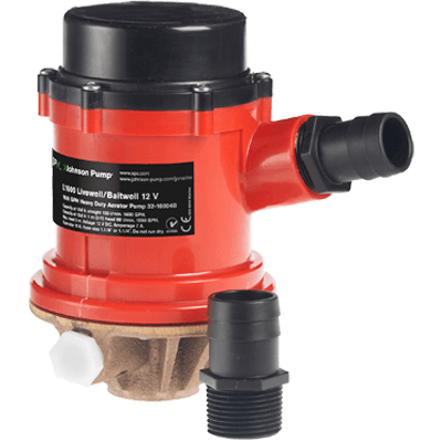 JOHNSON PUMP 16004B Livewell Pump, 1600 GPH, 12V, with Inlet - The Twister Group Tools product