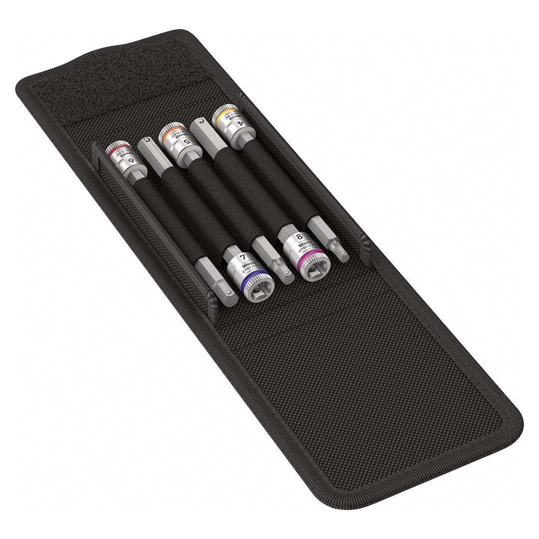 WERA 05003345001 8740 A HF 1 Zyklop bit socket set with holding function 1/4 drive 5 pieces - High quality product image showing WERA 05003345001 8740 A HF 1 Zyklop bit socket set with holding function 1/4 drive 5 pieces details and features