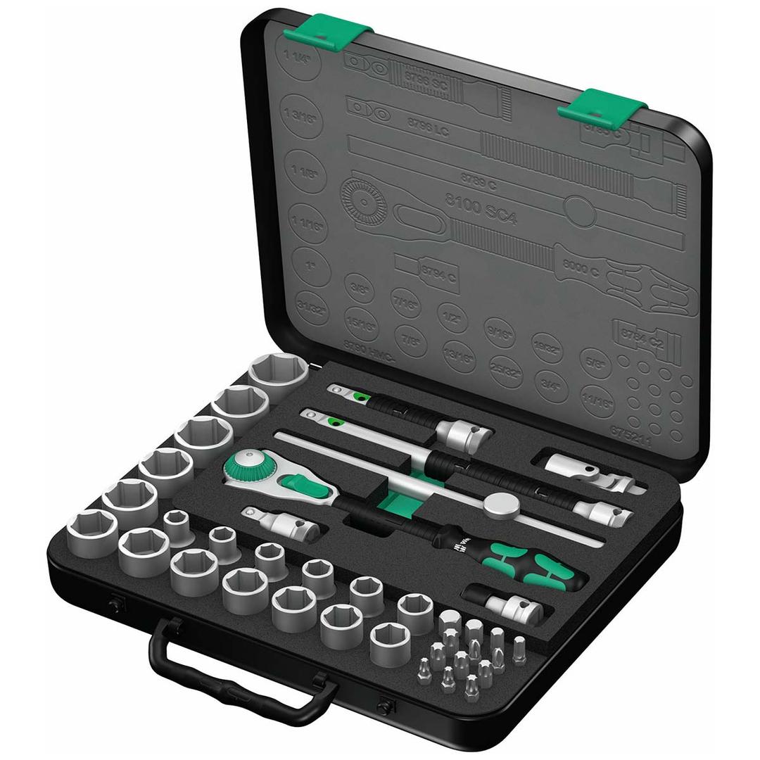WERA 05003647001 Zyklop SAE Speed Ratchet Set - 1/2 INCH Drive (38-Piece Set) - The Twister Group Tools product