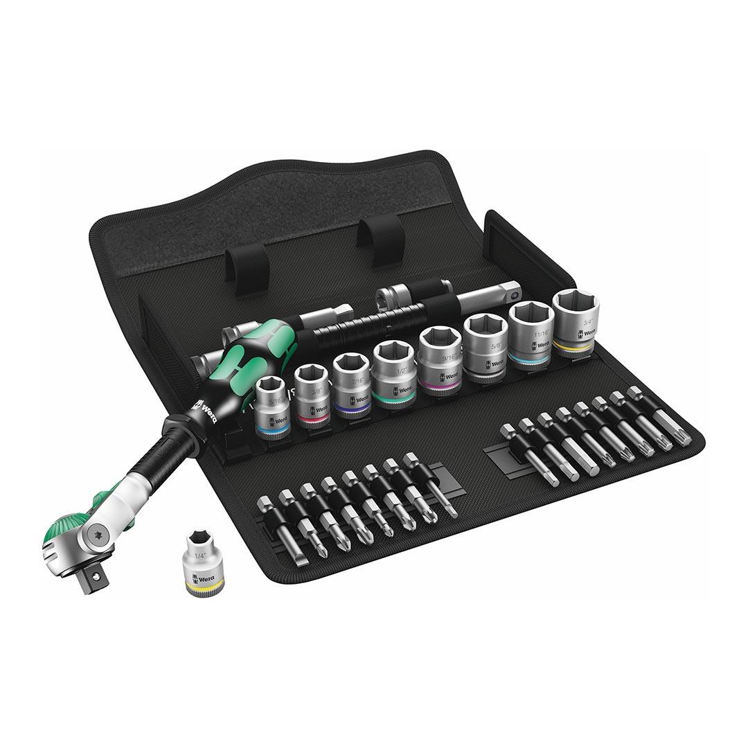 WERA 05004049001 SAE (Imperial) 3/8- Drive Speed Ratchet Set (29-Piece Set) - High quality product image showing WERA 05004049001 SAE (Imperial) 3/8- Drive Speed Ratchet Set (29-Piece Set) details and features
