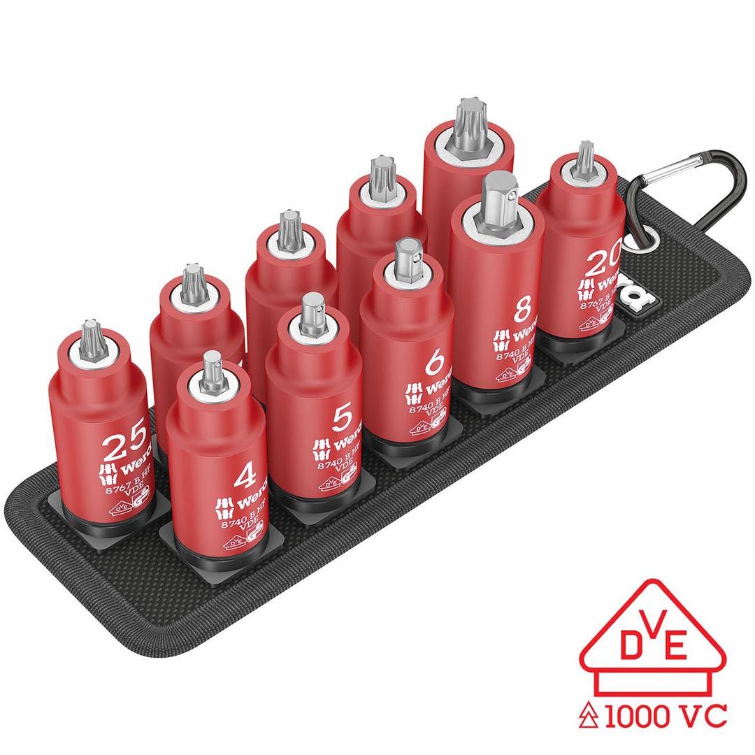 WERA 05004930001 VDE Bit Socket TORX and Hex Socket on Belt B 3/8 INCH drive (11-Piece Set) - The Twister Group Tools product