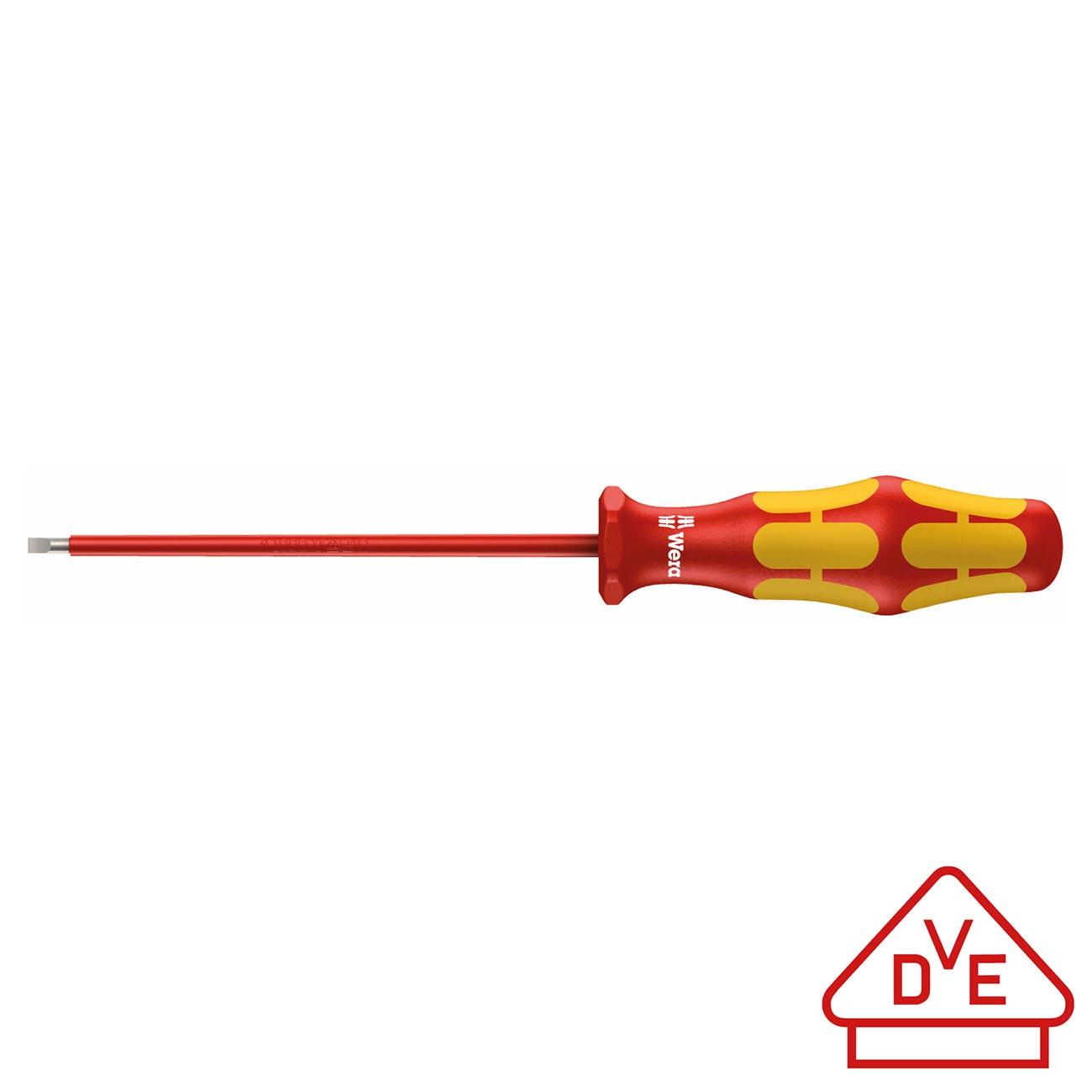 WERA 05006105001 Screwdriver: VDE Insulated Slotted 3.0mm x 100mm (without Lasertip) - High quality product image showing WERA 05006105001 Screwdriver: VDE Insulated Slotted 3.0mm x 100mm (without Lasertip) details and features