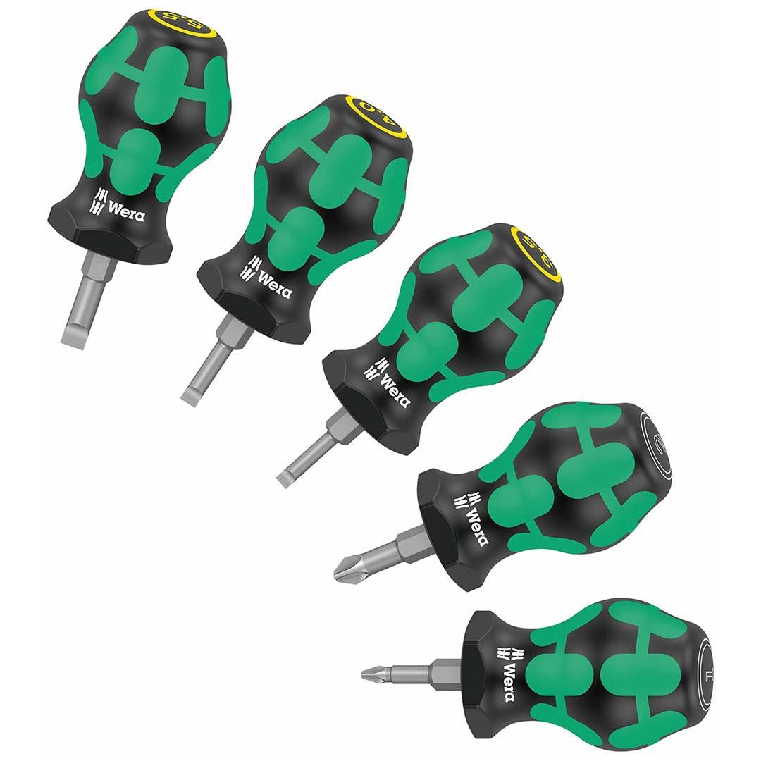 WERA 05008871001 Stubby Set 5pc Pozidriv Slotted - High quality product image showing WERA 05008871001 Stubby Set 5pc Pozidriv Slotted details and features