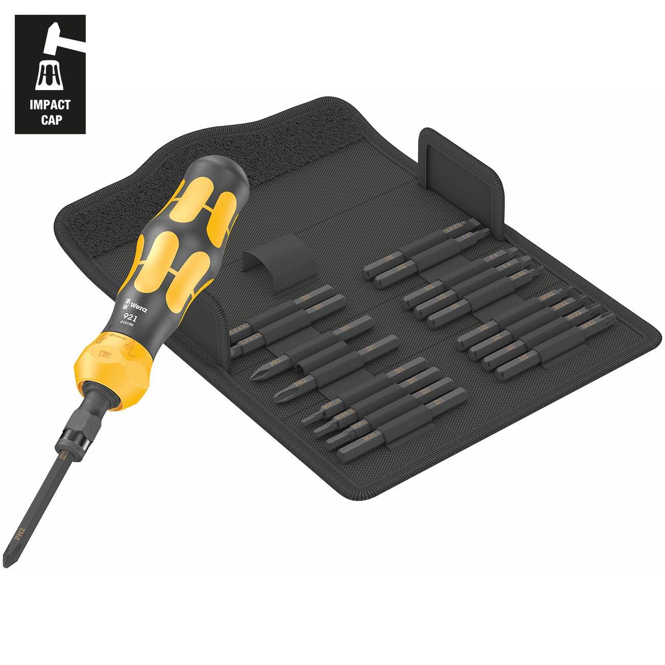 WERA 05018111001 Kraftform Kompakt Impact Screwdriver and SAE Bit Set (19 piece set) - High quality product image showing WERA 05018111001 Kraftform Kompakt Impact Screwdriver and SAE Bit Set (19 piece set) details and features