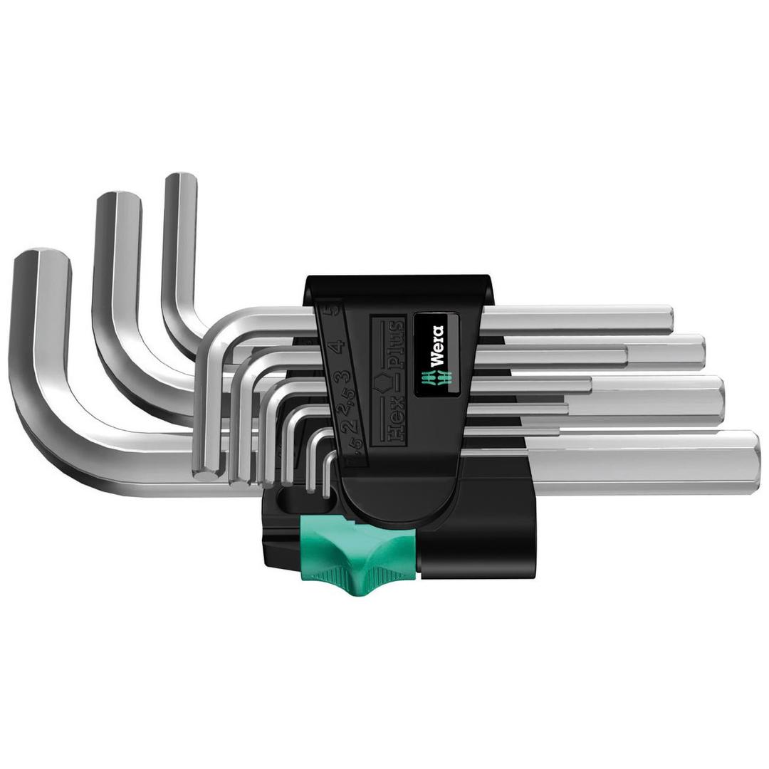 WERA 05021406001 Metric Hex-Plus L-key set Chrome-Plated (9 Piece Set) - The Twister Group Tools product
