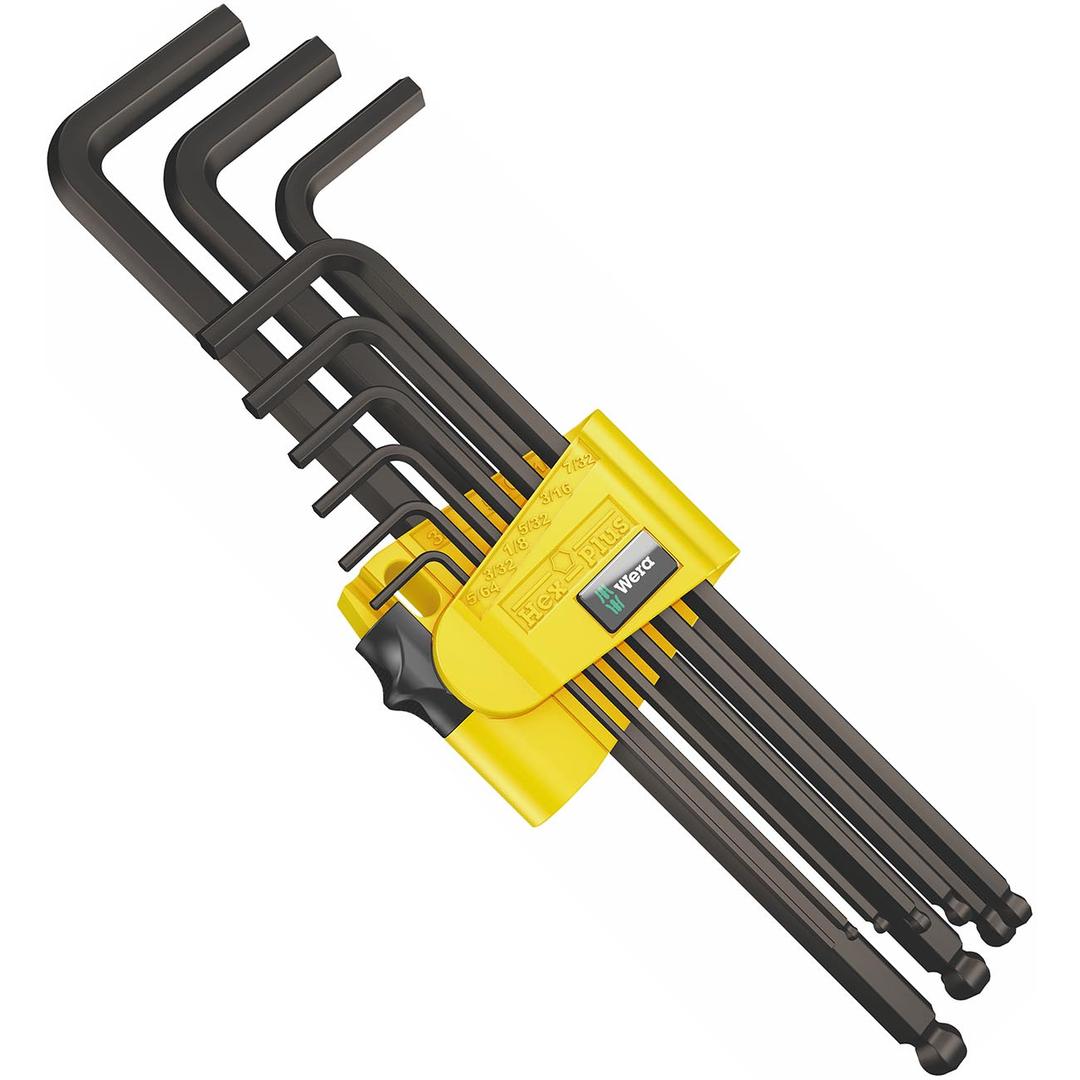 WERA 05022171001 950/9 SAE Hex-Plus 1 L-key set BlackLaser Etched (9 piece set) - The Twister Group Tools product
