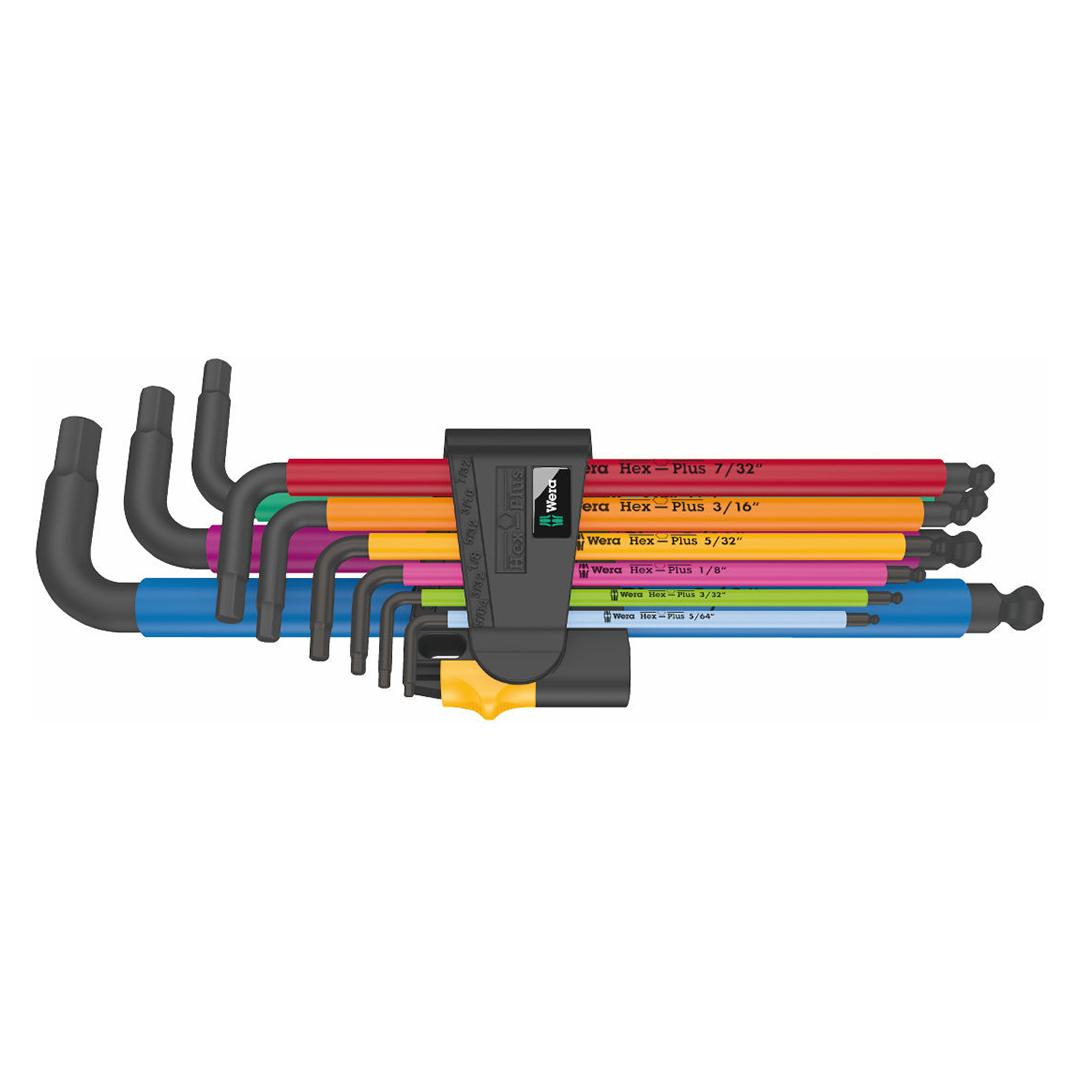 WERA 05022640001 950/9 Hex Plus Multicolour Imperial L-Key Set BlackLaser (9 Piece Set) - High quality product image showing WERA 05022640001 950/9 Hex Plus Multicolour Imperial L-Key Set BlackLaser (9 Piece Set) details and features