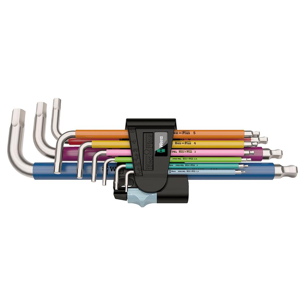 WERA 05022669001 Hex-Plus Color Coded Metric L-Key 9 Piece Set - High quality product image showing WERA 05022669001 Hex-Plus Color Coded Metric L-Key 9 Piece Set details and features