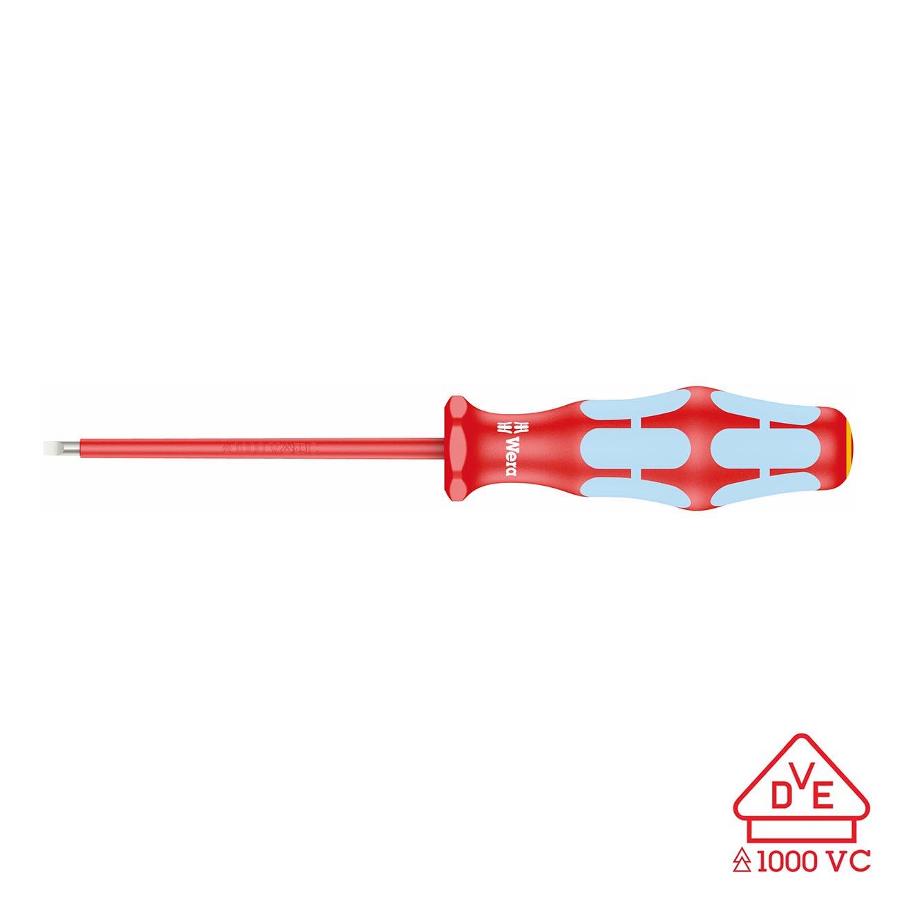 WERA 05022729001 Kraftform Stainless VDE 3160i Stainless Steel Slotted Screwdriver - High quality product image showing WERA 05022729001 Kraftform Stainless VDE 3160i Stainless Steel Slotted Screwdriver details and features