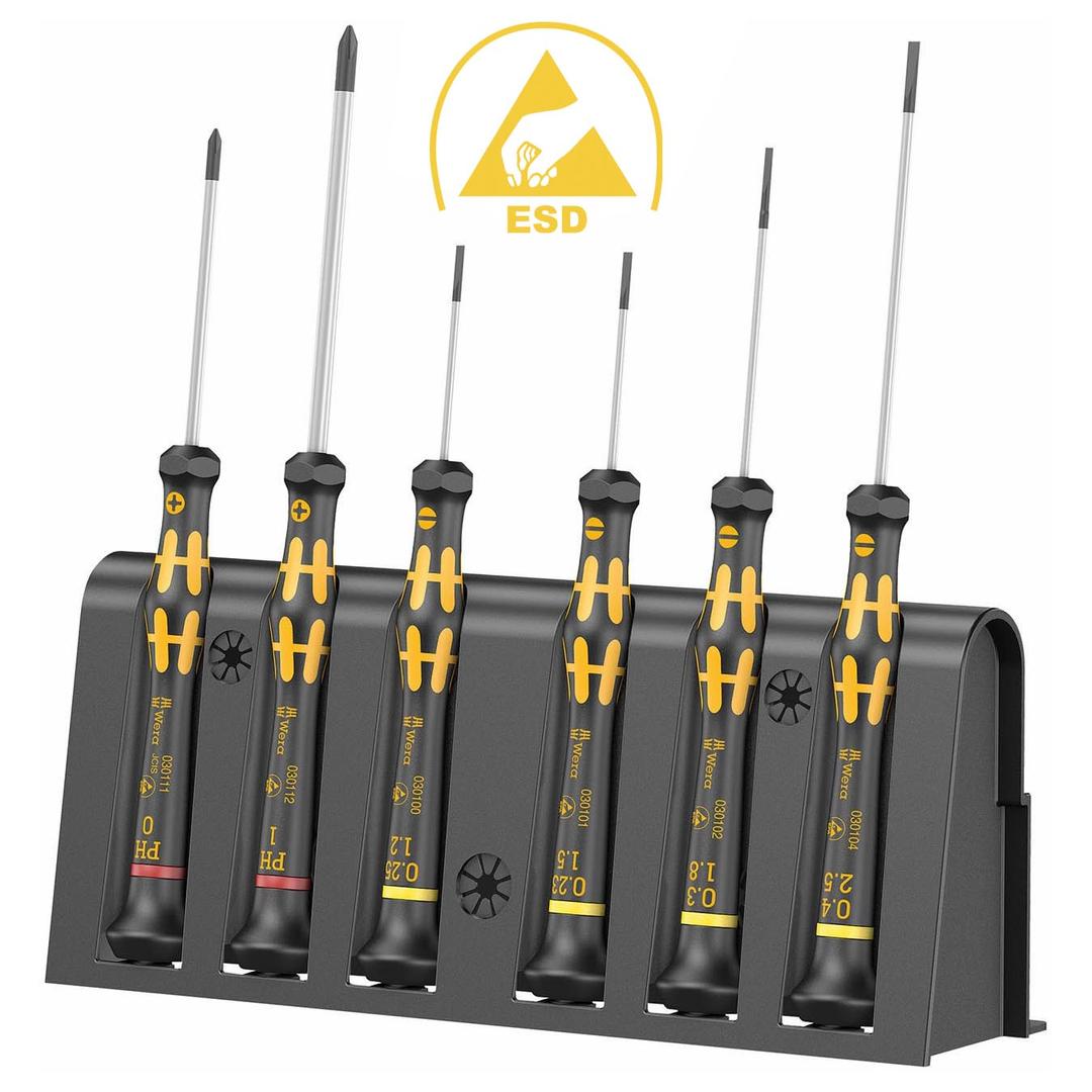 WERA 05030170001 1578 A/6 ESD Screwdriver set and rack for electronic applications (6 Piece) - The Twister Group Tools product