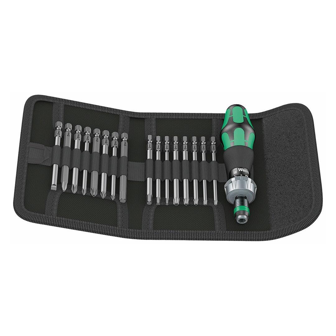 WERA 05051040001 Ratcheting Screwdriver Handle with Assorted Bits (17-Piece Set) - The Twister Group Tools product