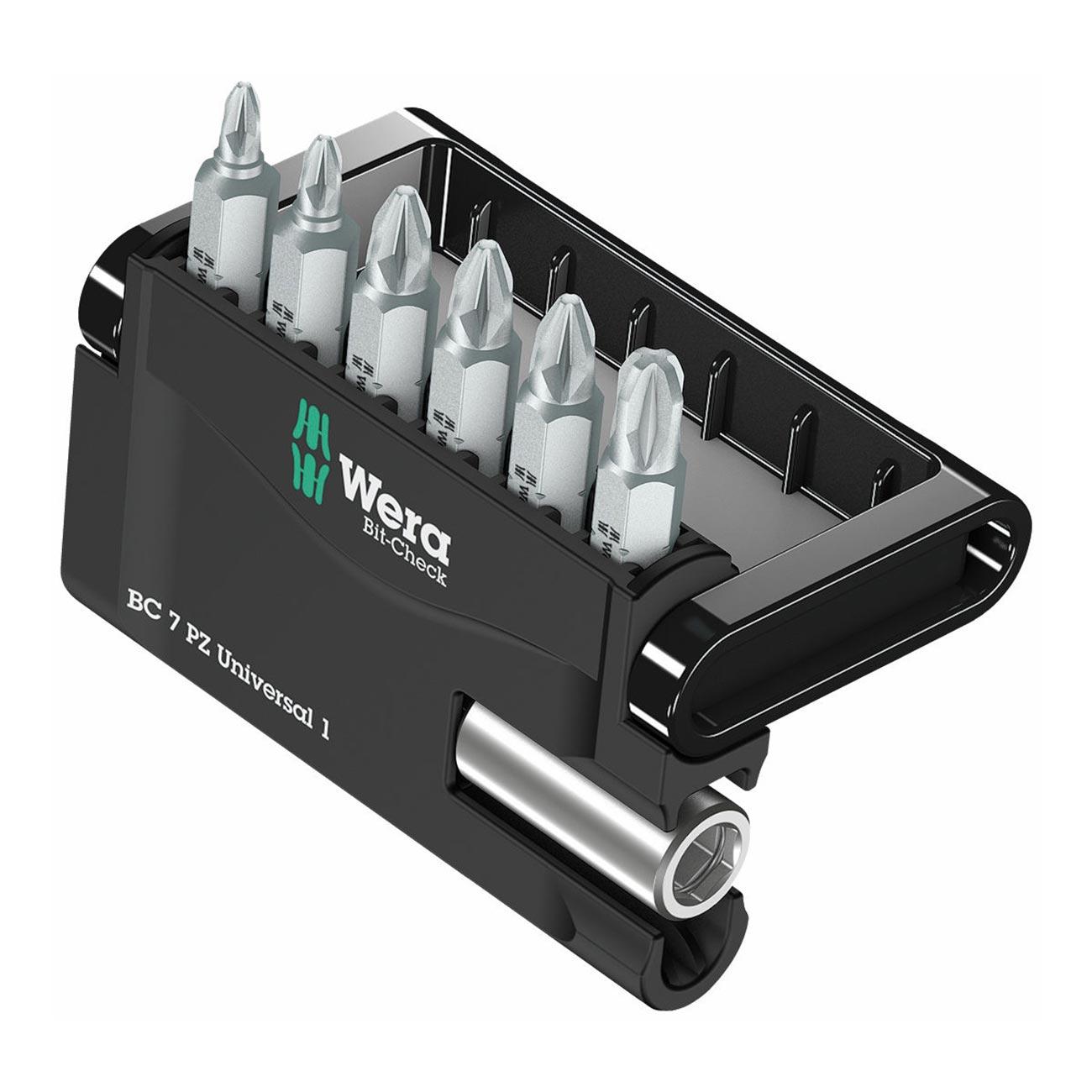 WERA 05056296001 Mini-Check Bit-Check Drive Bits Pozidriv & Universal Bitholder (7 Piece Set) - High quality product image showing WERA 05056296001 Mini-Check Bit-Check Drive Bits Pozidriv & Universal Bitholder (7 Piece Set) details and features