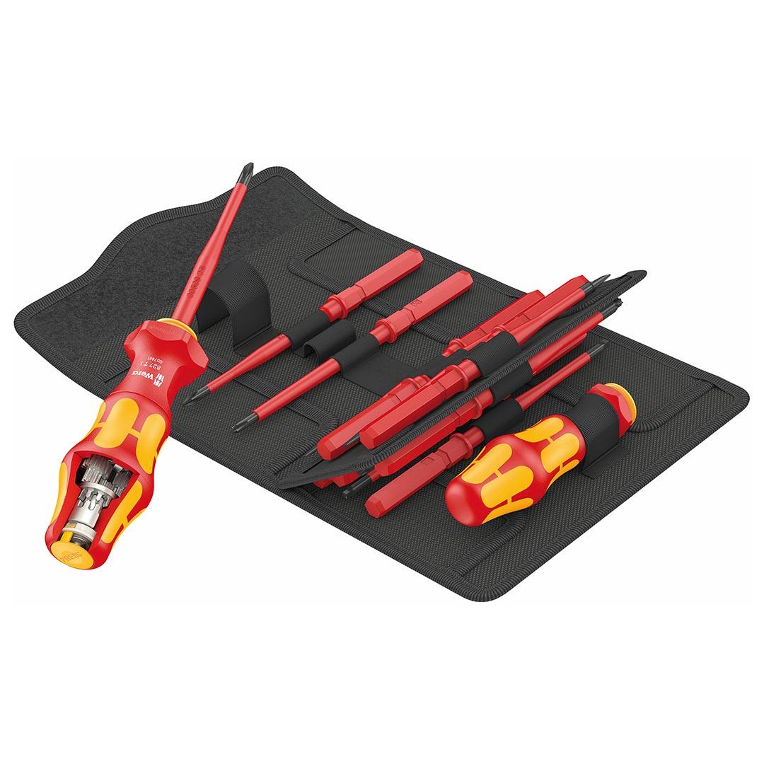 WERA 05057485001 Insulated VDE SAE Screwdriver Set with Turbo Screwdriver Handle (16 Piece Set) - The Twister Group Tools product