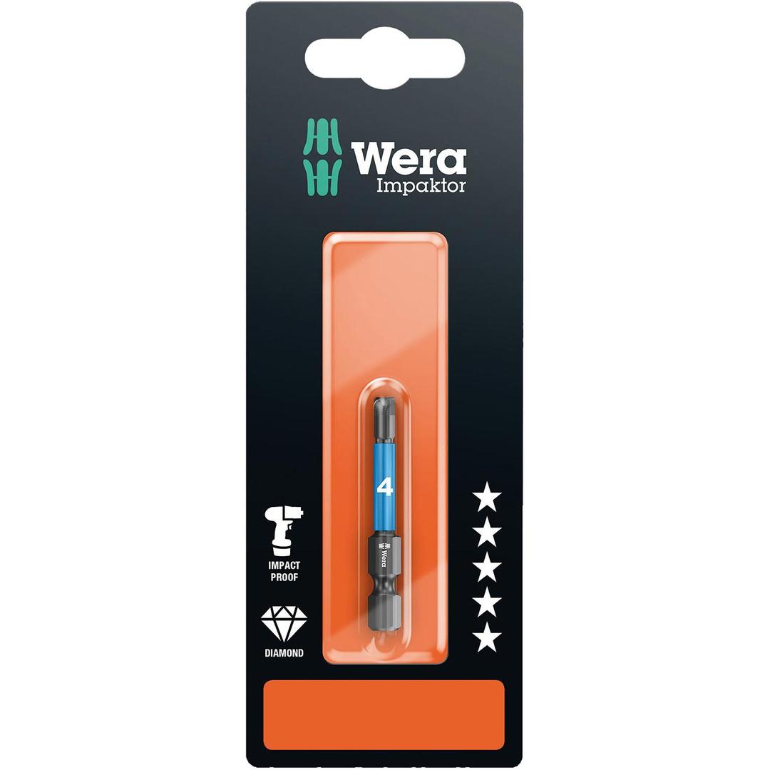 WERA 05073944001 Metric Impaktor HexPlus 4 x 50 mm Bit - 1/4 INCH Drive - The Twister Group Tools product