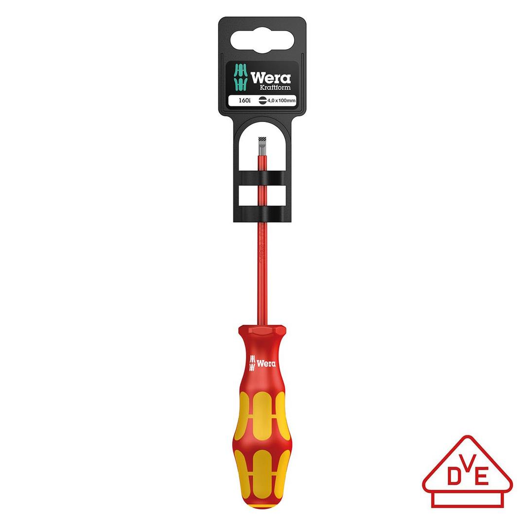 WERA 051000001001 VDE Insulated Screwdriver: Slotted 3mm x 100mm (On Hang-Tag With Lasertip) - The Twister Group Tools product