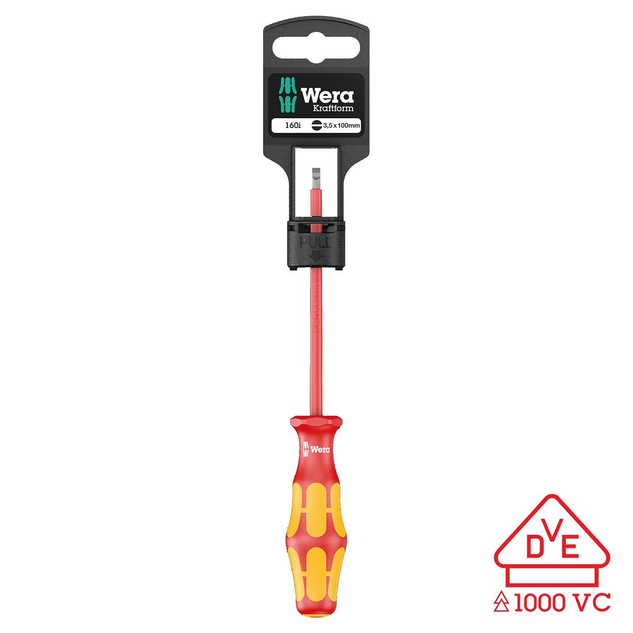 WERA 05100002001 Screwdriver: Insulated Slotted 3.5mm x 100mm (On Hang-Tag With Lasertip) - High quality product image showing WERA 05100002001 Screwdriver: Insulated Slotted 3.5mm x 100mm (On Hang-Tag With Lasertip) details and features