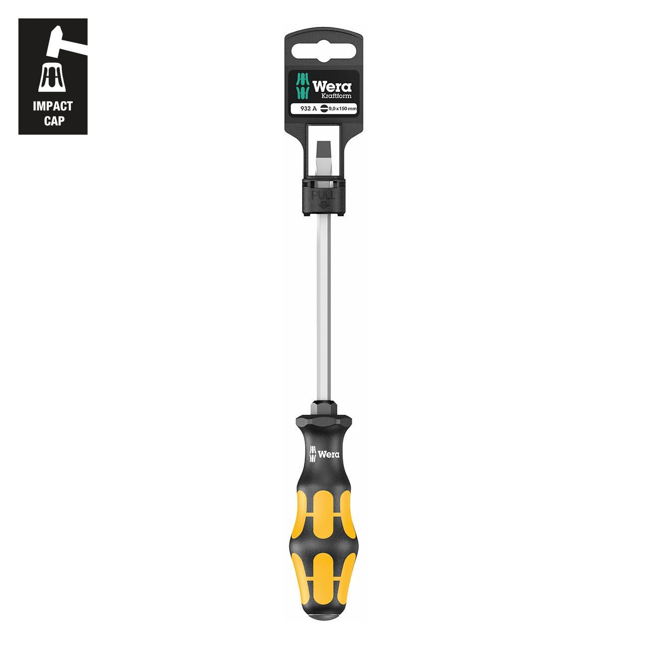 WERA 05100087001 Kraftform Chiseldriver Screwdriver: for 1.6mm Slotted Screws (On Hang-Tag) - High quality product image showing WERA 05100087001 Kraftform Chiseldriver Screwdriver: for 1.6mm Slotted Screws (On Hang-Tag) details and features