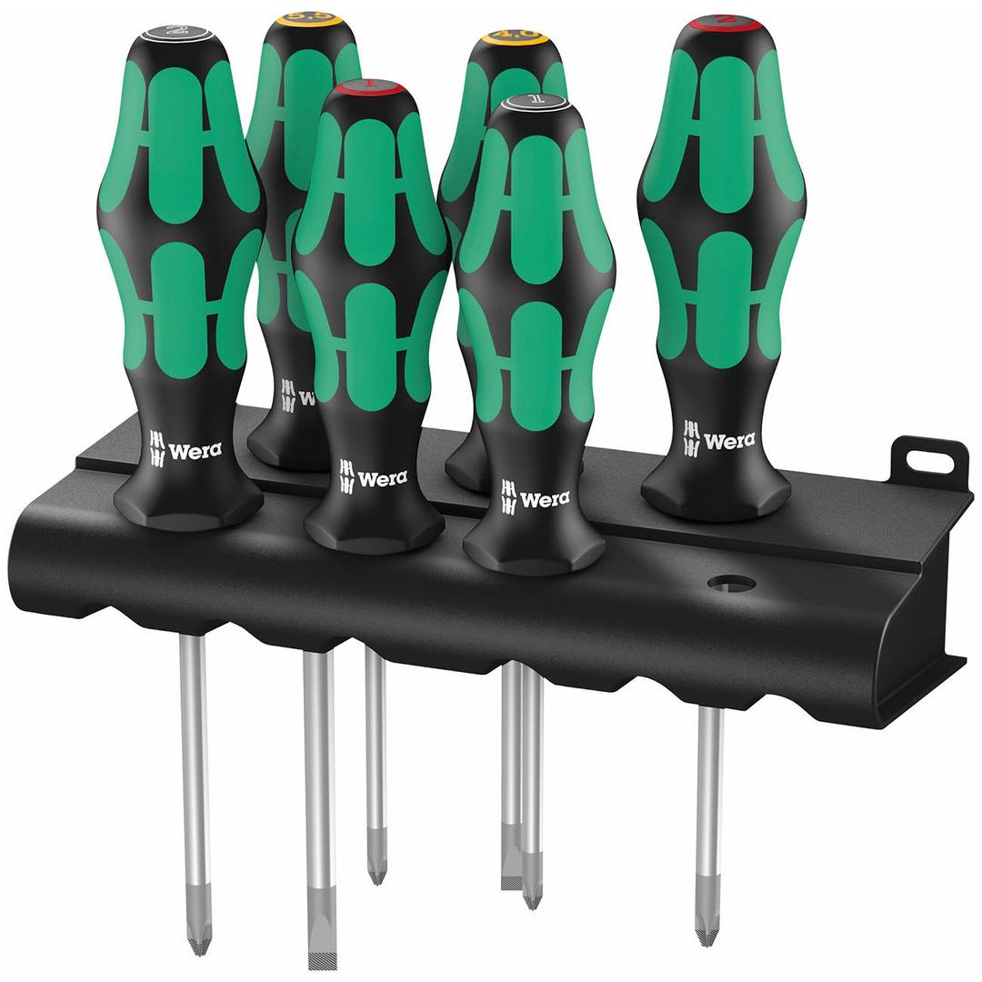 WERA 05105622001 Screwdriver Set Kraftform Plus Lasertip and Rack (6-Piece) - The Twister Group Tools product