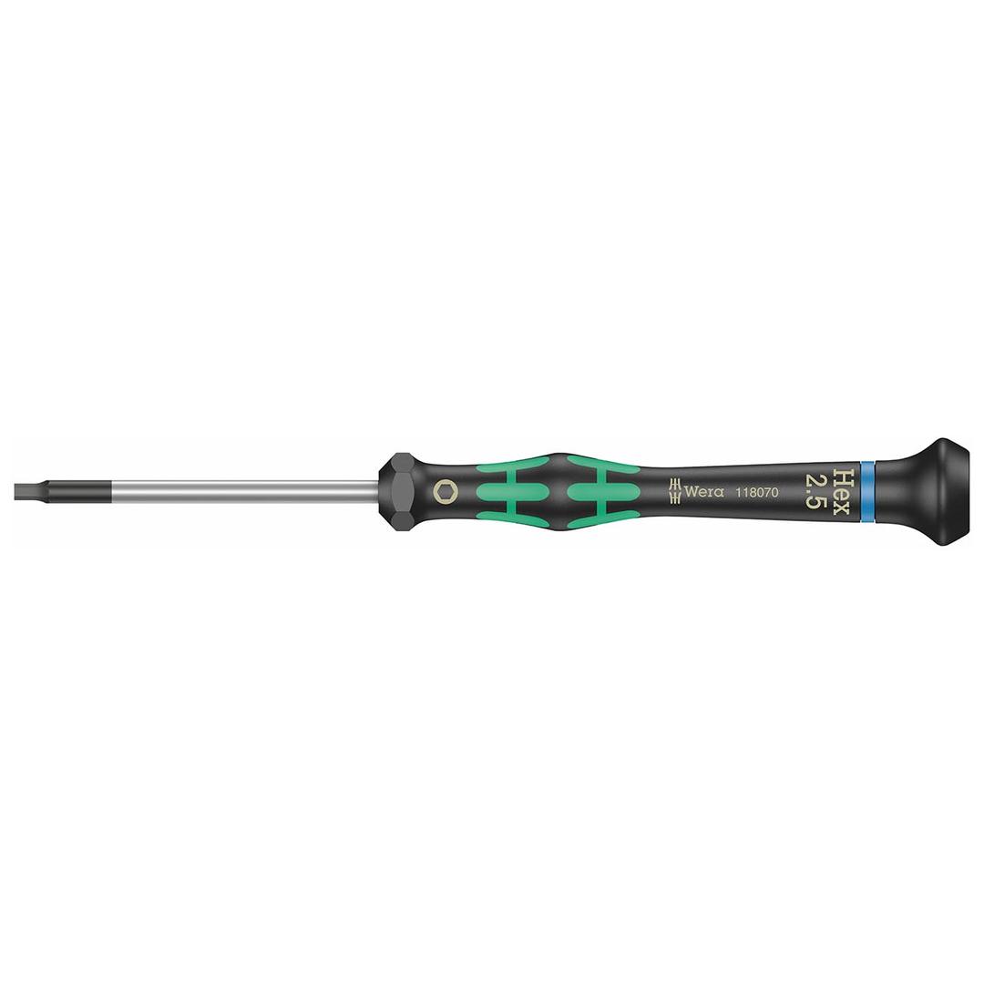 WERA 05118070001 Micro Electronics Precision Metric Hex-Plus Screwdriver - 2.5mm x 60mm - The Twister Group Tools product