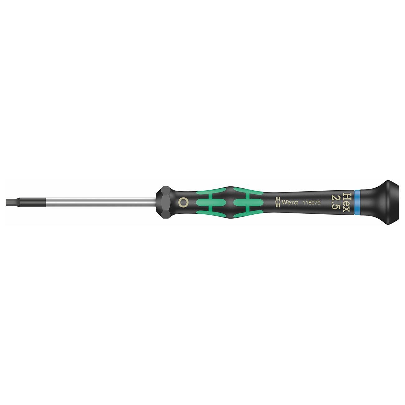 WERA 05118070001 Micro Electronics Precision Metric Hex-Plus Screwdriver - 2.5mm x 60mm - High quality product image showing WERA 05118070001 Micro Electronics Precision Metric Hex-Plus Screwdriver - 2.5mm x 60mm details and features