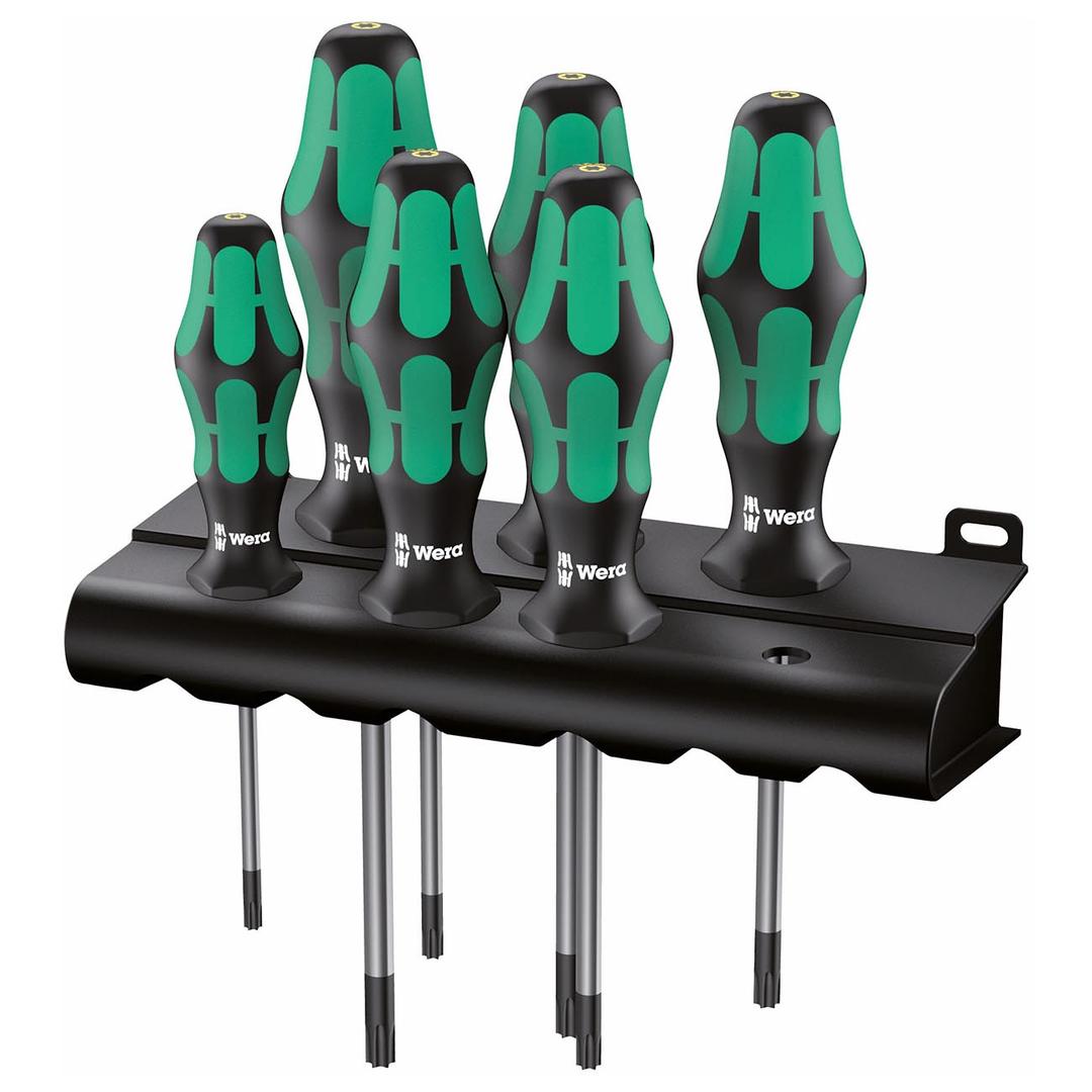 WERA 05138250001 Kraftform Plus Torx BO Safety Screwdriver Set and Rack With Bore Hole - The Twister Group Tools product
