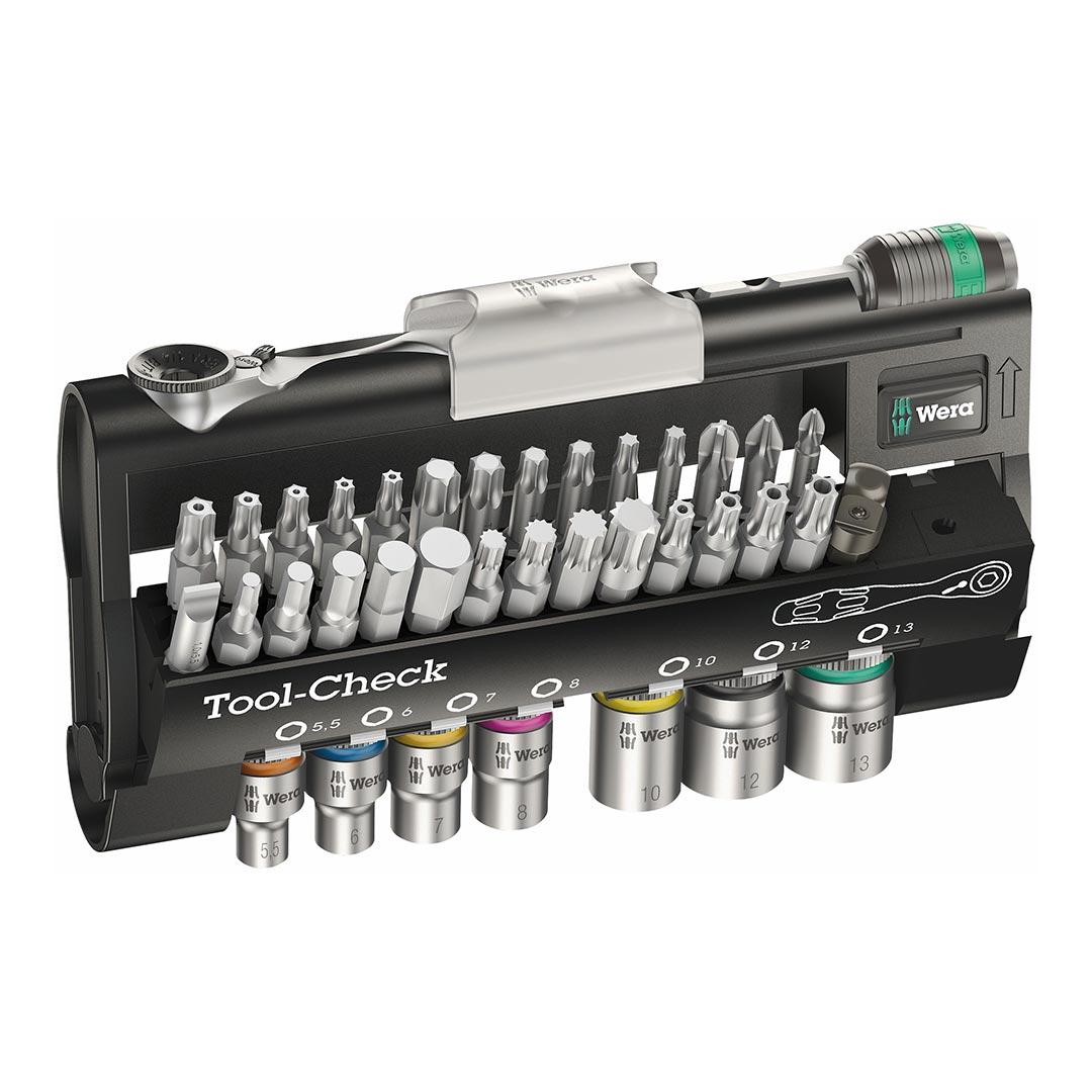 WERA 05200995001 TOOL CHECK AUTOMOTIVE 1 BITS ASSORTMENT WITH RATCHET + SOCKETS - The Twister Group Tools product