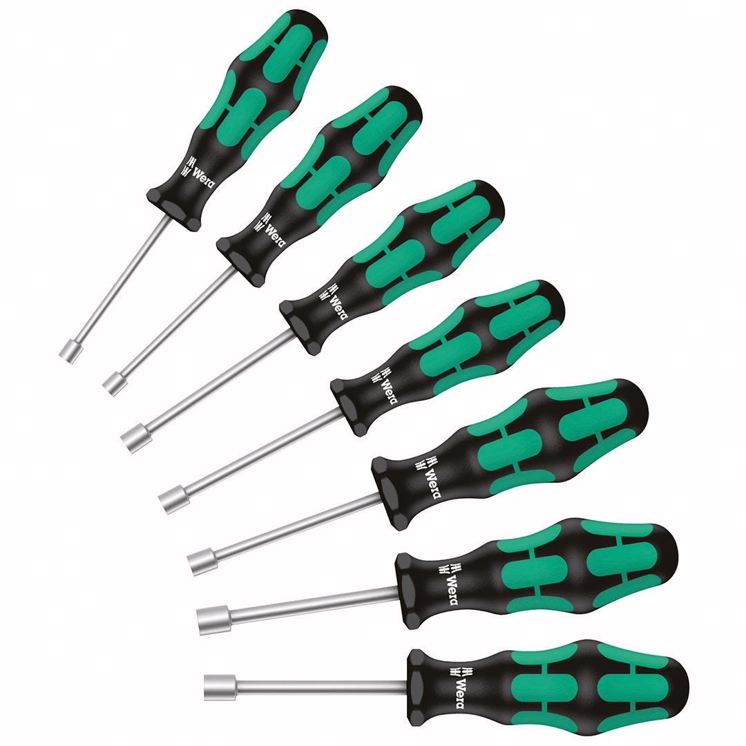 WERA 05345230001 Kraftform Plus Hollow Shaft SAE Nutdriver Set (7 Piece Set) - The Twister Group Tools product