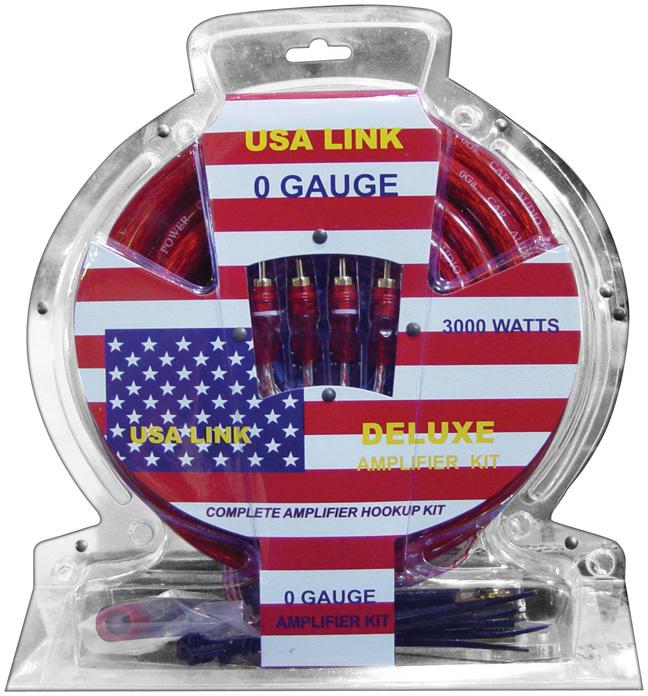 QPOWER 0GA USA LINK Usa Link 0 Gauge Amp Wiring Kit W/ Rca - High quality product image showing QPOWER 0GA USA LINK Usa Link 0 Gauge Amp Wiring Kit W/ Rca details and features